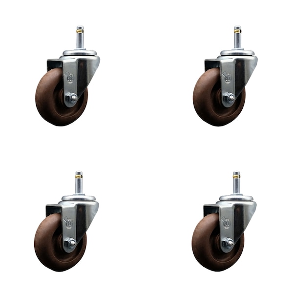 Service Caster 3.5 High Temp Glass Filled Nylon Wheel Swivel 7/16 Grip Ring Stem Caster Set, 4PK SCC-GR20S3514-GFNSHT-716138-4 - main